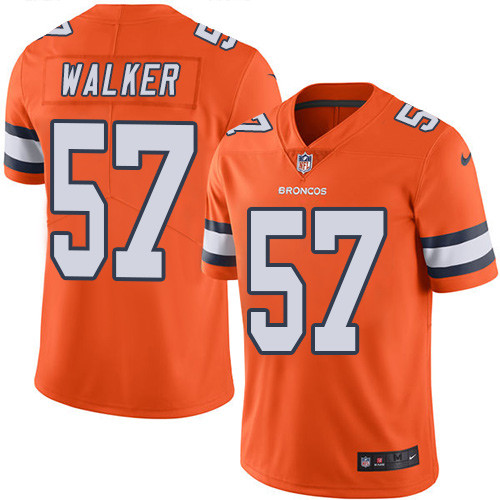 Nike Broncos #57 Demarcus Walker Orange Men's Stitched NFL Limited Rush Jersey - Click Image to Close